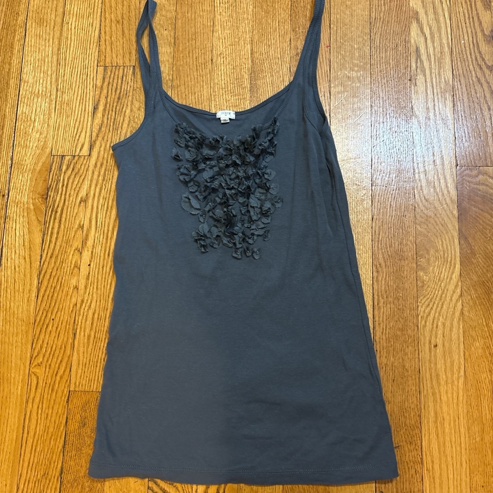 J. Crew Gray Camisole with Ruffle Detail